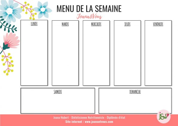 MENU SEMAINE 3