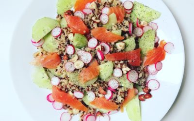 Salade quinoa et saumon fumé