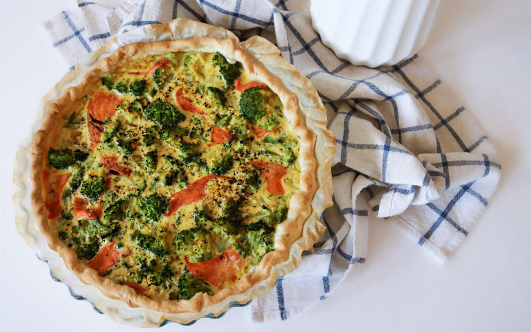 Quiche brocolis et saumon fumé