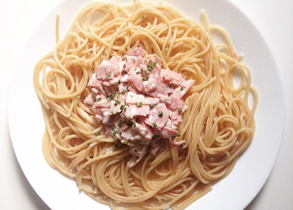 Pâtes carbonara allégées